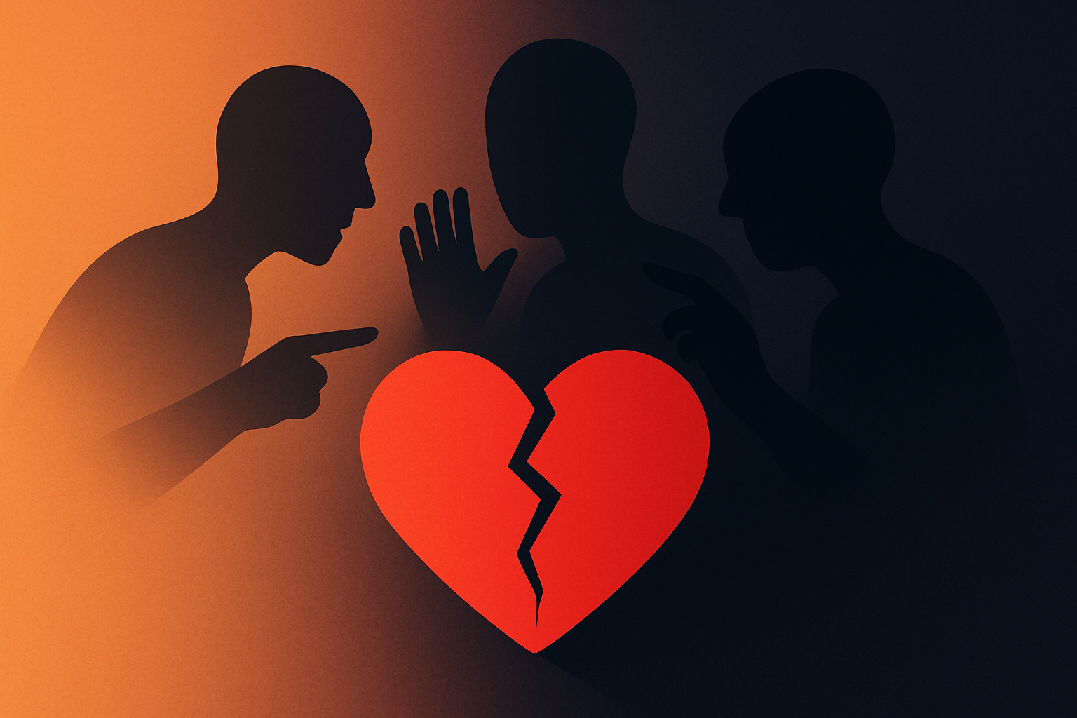 Illustration showing the emotional impact of toxic relationship signs like control and criticism