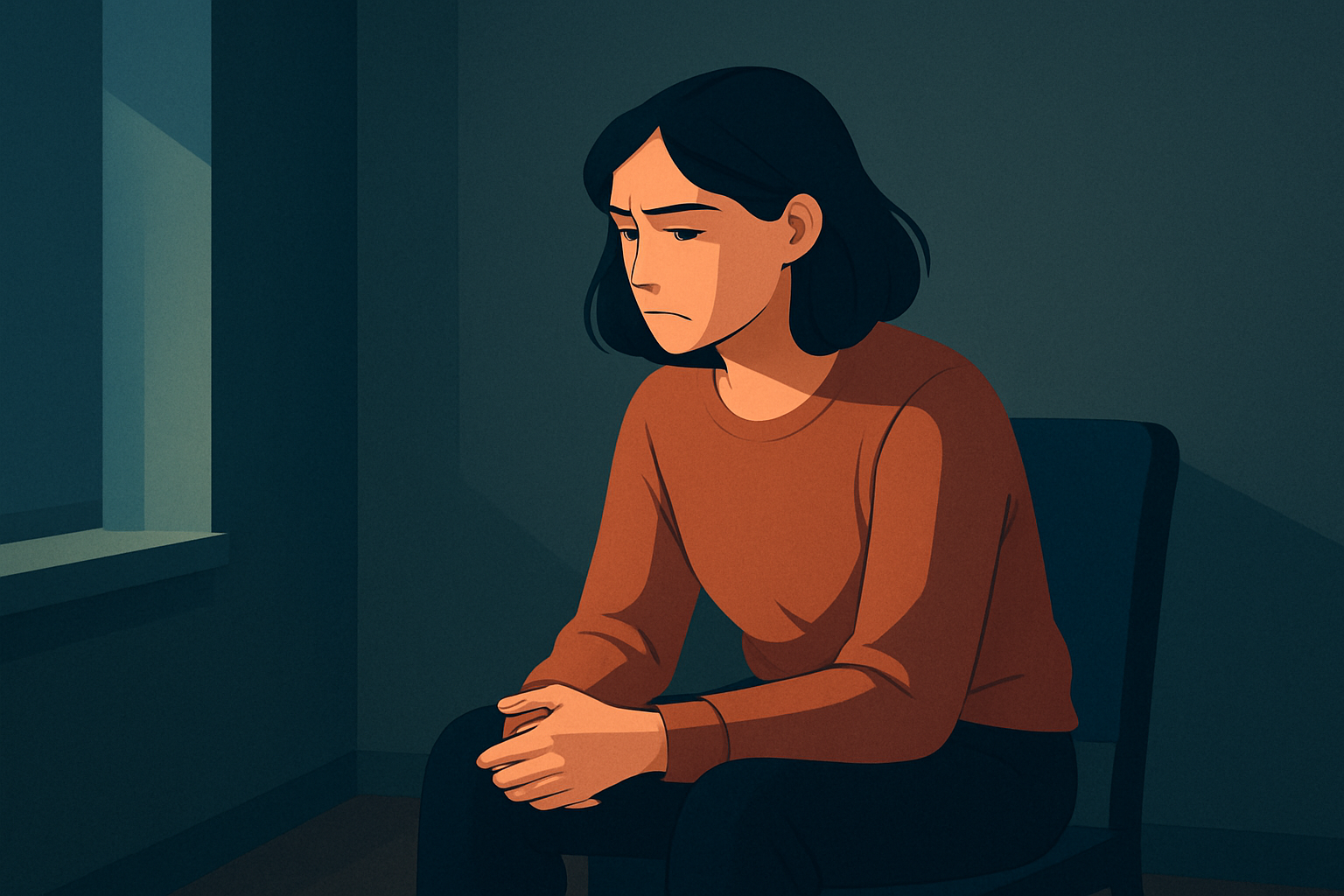 Illustration of quiet BPD highlighting internal emotional turmoil behind a calm exterior