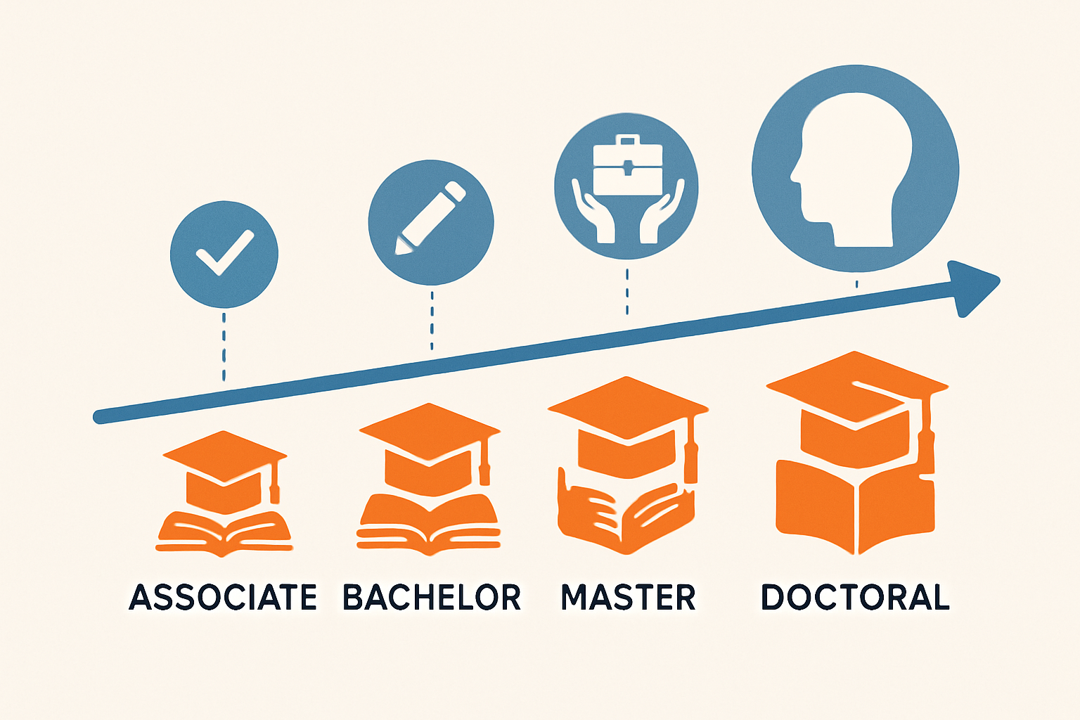 Visual timeline infographic showing typical education and licensing durations for different degree paths