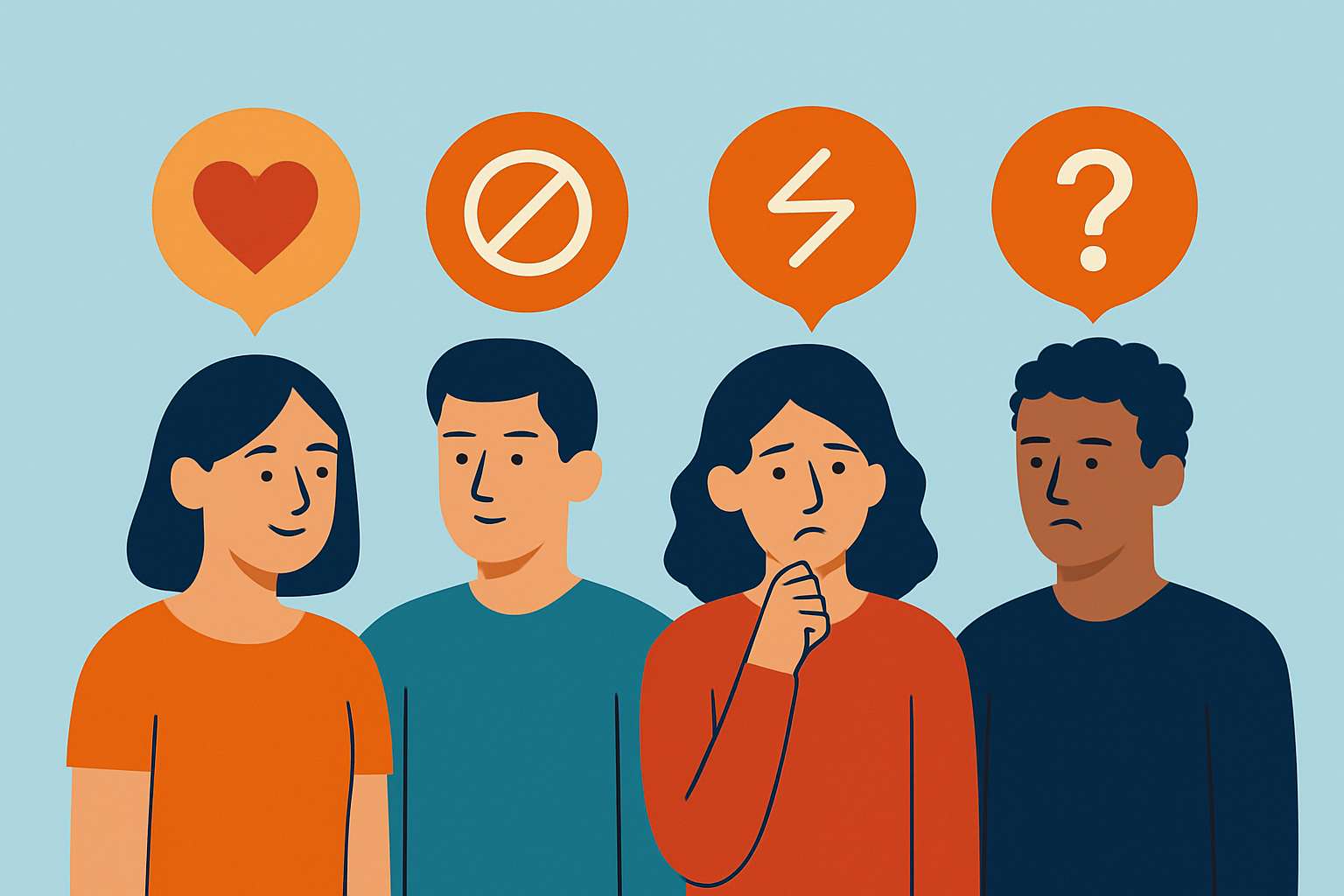 Visual representation of the four main attachment styles in adult relationships