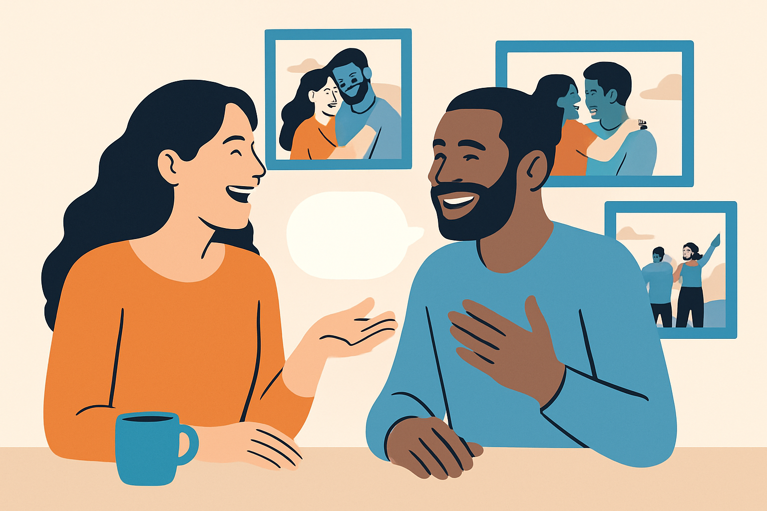 Couple connecting through shared memories and meaningful interaction