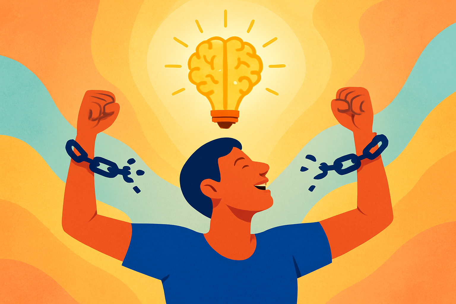 Illustration symbolizing breaking free from mental paralysis and regaining clarity of mind